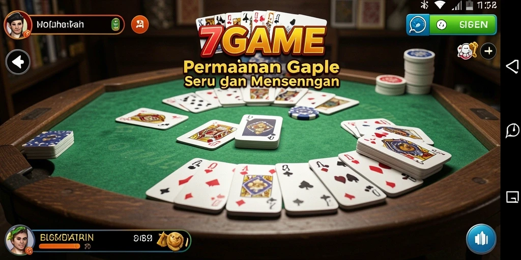 Tampilan gameplay Gaple yang seru dan interaktif pada 7GAME.