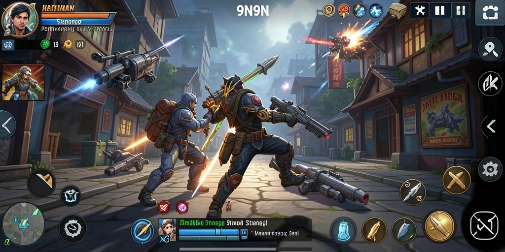 Tampilan gameplay menantang dengan strategi yang mendalam di 9N9N.