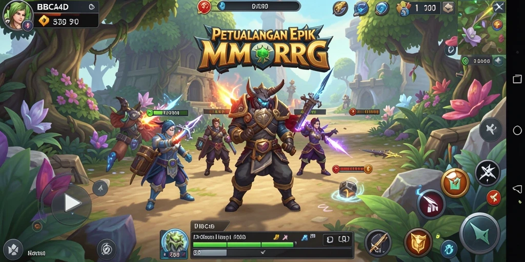 Tangkapan layar gameplay BBCA4D menampilkan pertarungan mendebarkan dalam dunia MMORPG.
