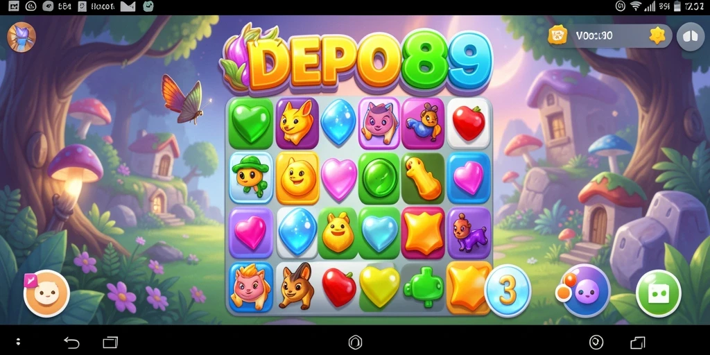 Tampilan gameplay DEPO89 yang menarik dalam genre Match-3.