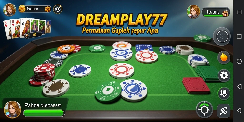 Tampilan gameplay Gaple seru dan interaktif di DREAMPLAY77.