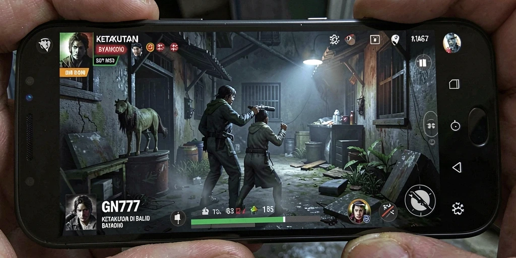 Screenshot menampilkan momen menegangkan dari gameplay GN777 dengan suasana Horror yang mencekam.