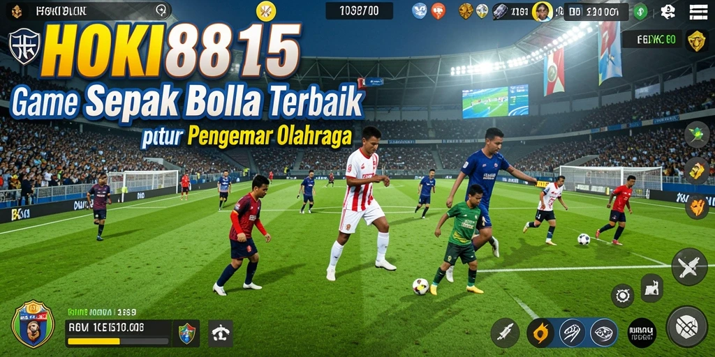 Tampilan grafik yang memukau dalam gameplay sepak bola.