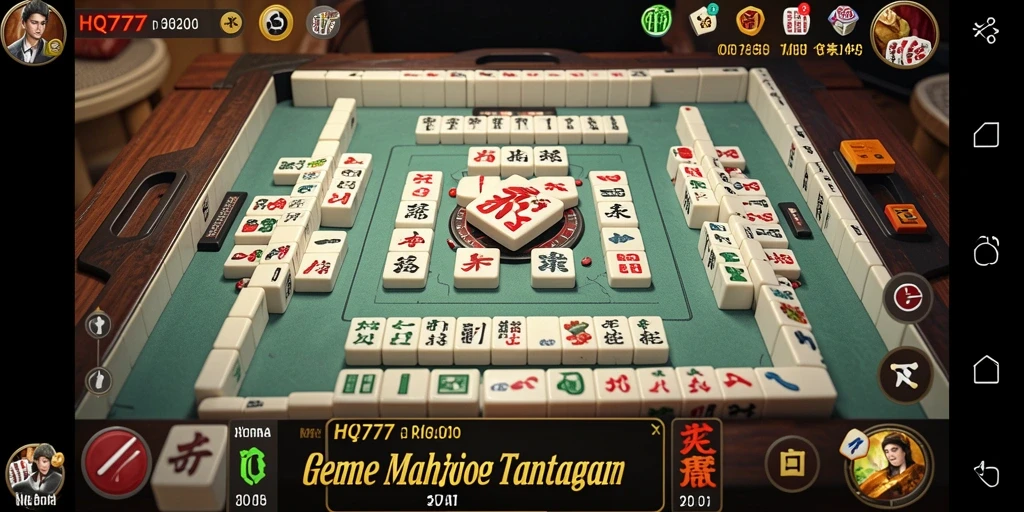 Tangkapan layar HQ777 menampilkan gameplay Mahjong yang menarik.