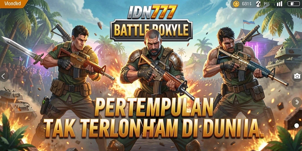 Tangkapan layar IDN777 menampilkan aksi seru dalam pertempuran Battle Royale.