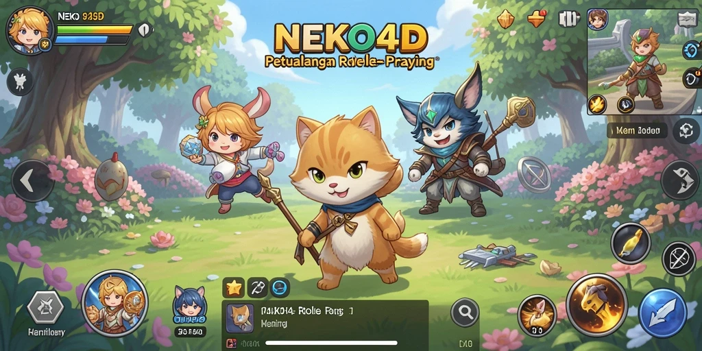 Tampilan dinamis dari gameplay ARPG NEKO4D yang menakjubkan.
