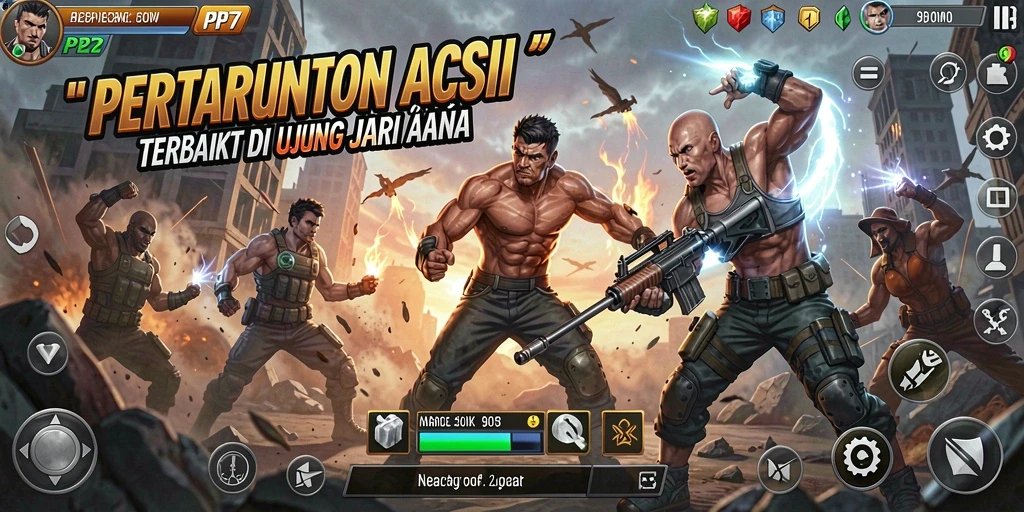 Tampilan gameplay PP7 yang mendebarkan dengan aksi seru di layar.