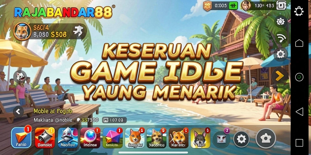 Screenshot gameplay RAJABANDAR88 menampilkan interaksi yang seru dalam mengelola sumber daya Idle.