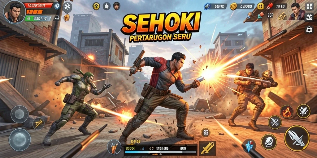 Screenshot gameplay SEHOKI dengan aksi pertarungan yang intens.