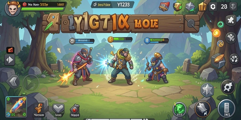 Screenshot utama YY123 menunjukkan gameplay menarik dan santai dalam genre Idle.