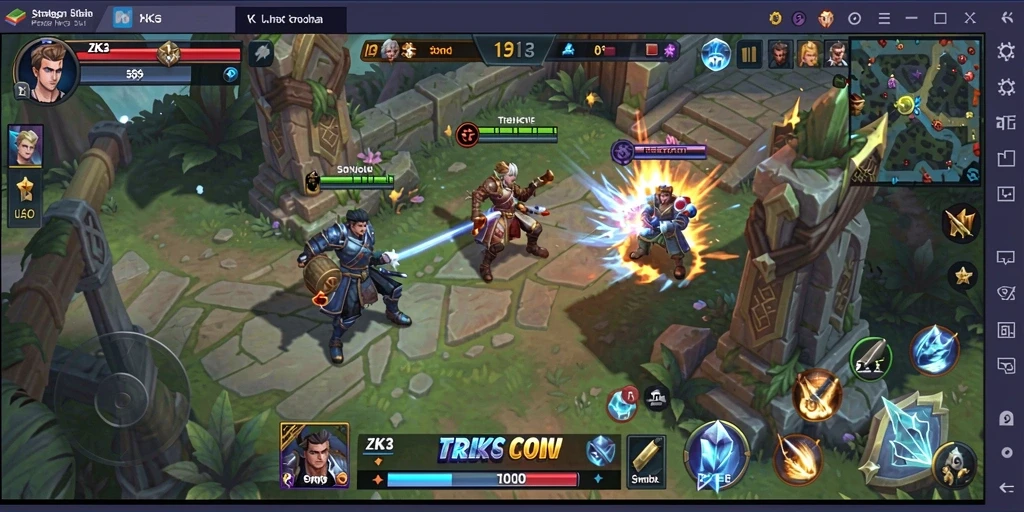 Gameplay ZK3 menampilkan strategi membangun kerajaan yang mendebarkan.